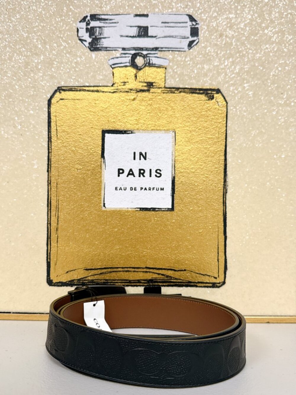 Coach 101 Plaque Buckle Cut-To-Size Reversible Belt - Picture 2 of 7